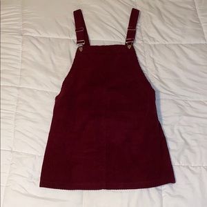 Forever 21 Maroon Corduroy Overall Dress